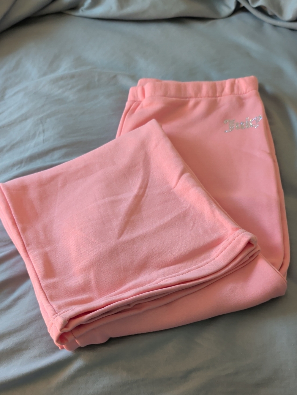 Pink Sweatpants with Rhinestone Detail